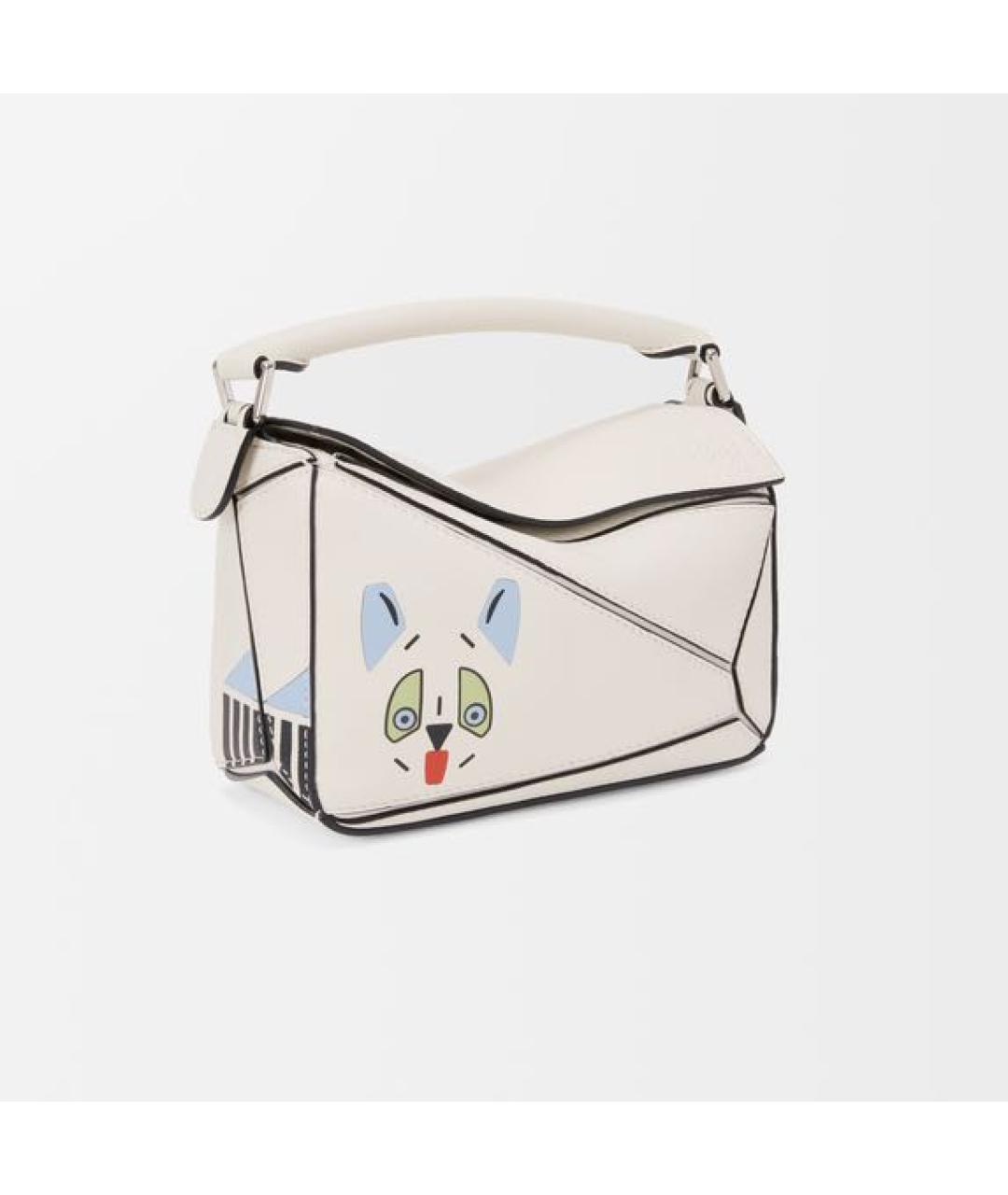 LOEWE Белая кожаная сумка через плечо, фото 4