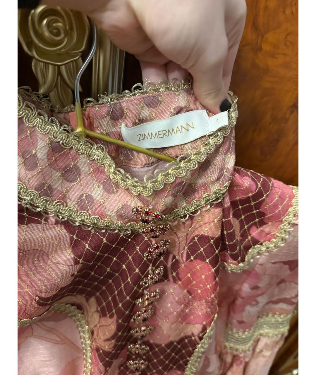 ZIMMERMANN Коралловое льняное коктейльное платье, фото 5