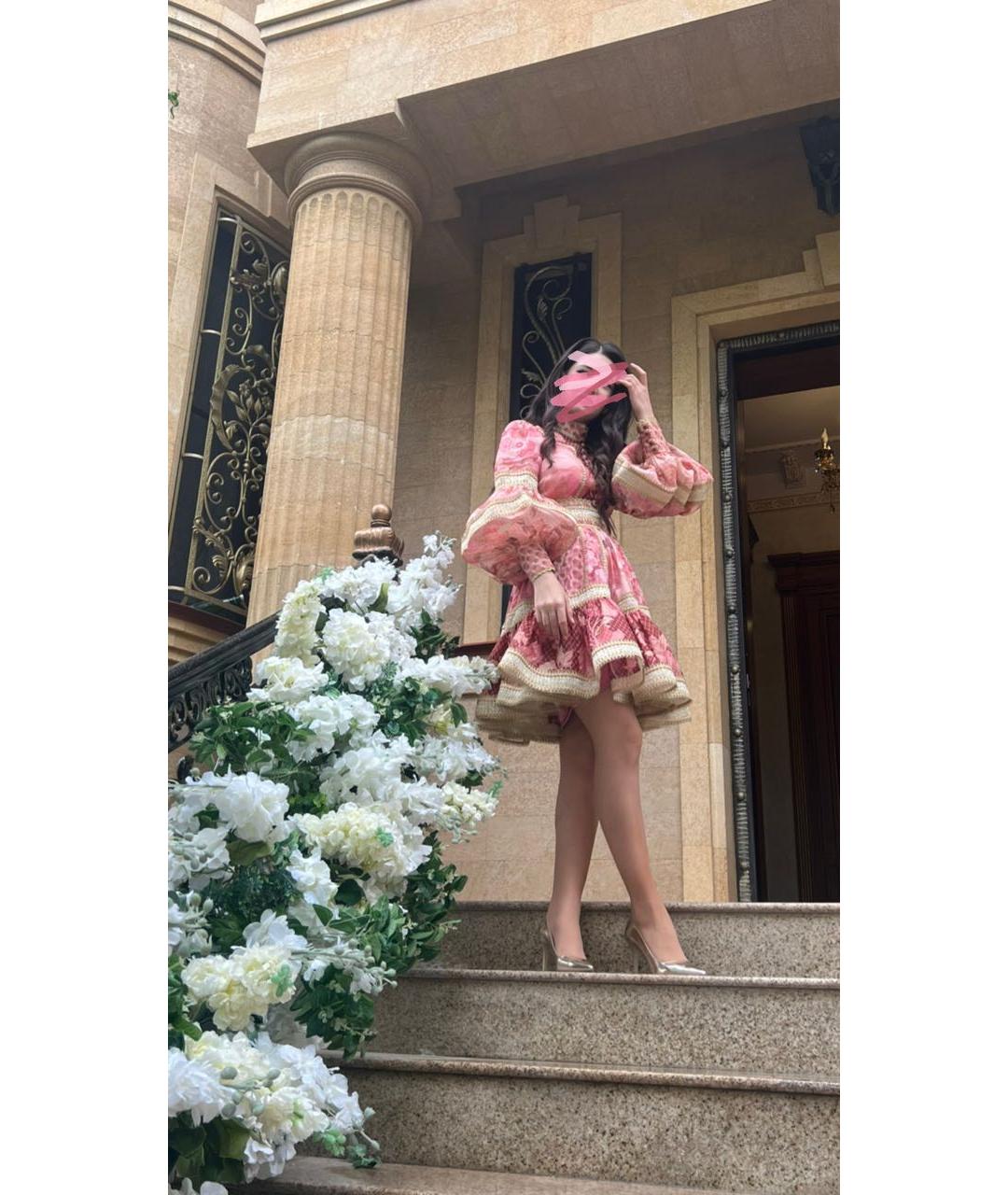 ZIMMERMANN Коралловое льняное коктейльное платье, фото 7