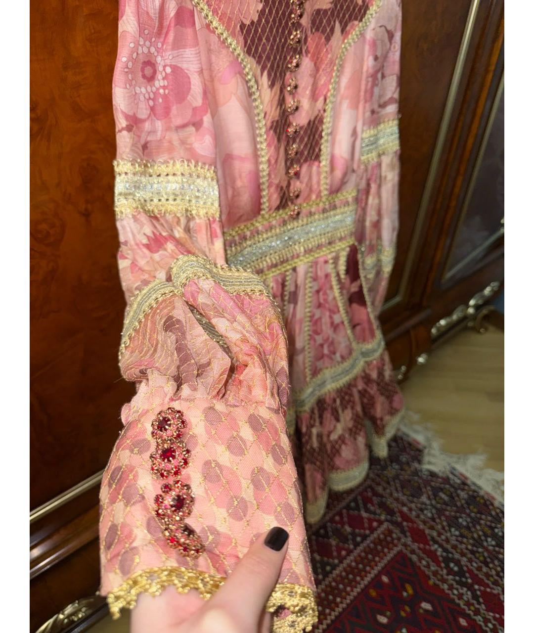 ZIMMERMANN Коралловое льняное коктейльное платье, фото 3