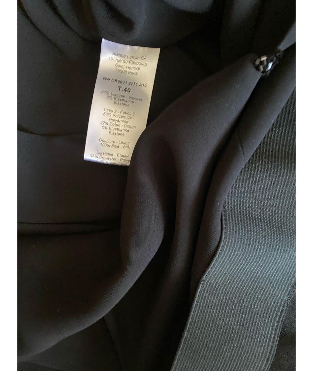 LANVIN Черное полиамидовое повседневное платье, фото 7