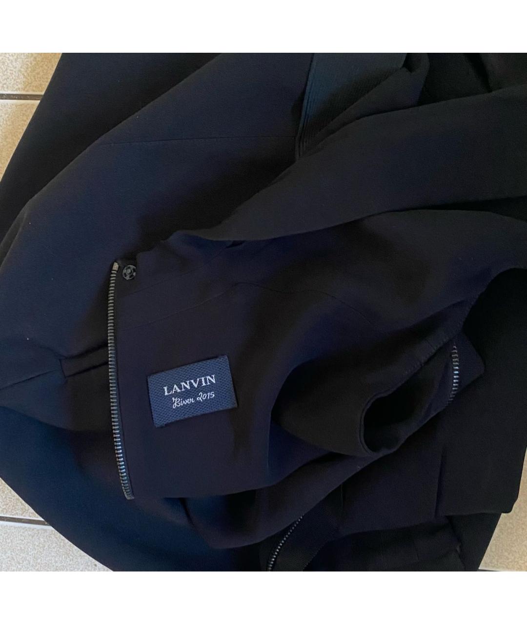 LANVIN Черное полиамидовое повседневное платье, фото 8