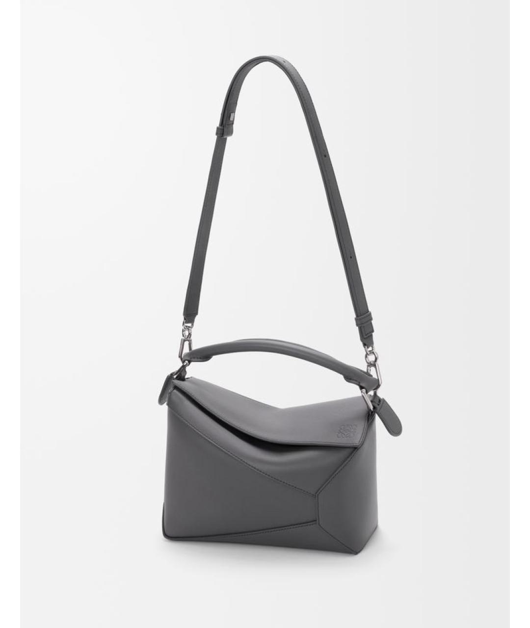 LOEWE Серая кожаная сумка через плечо, фото 5