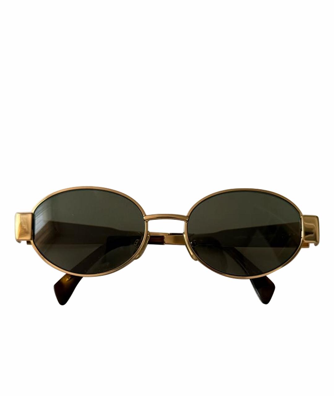 CELINE Золотые металлические солнцезащитные очки, фото 1