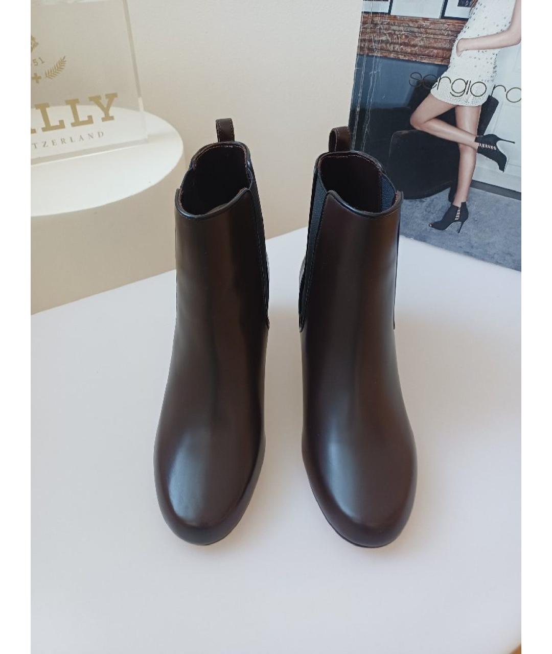 BALLY Коричневые кожаные ботильоны, фото 6