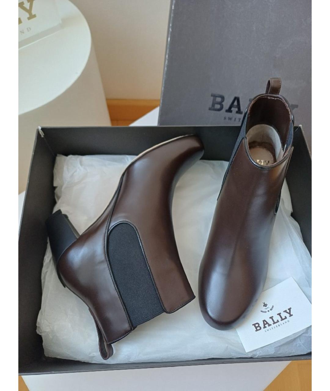 BALLY Коричневые кожаные ботильоны, фото 2