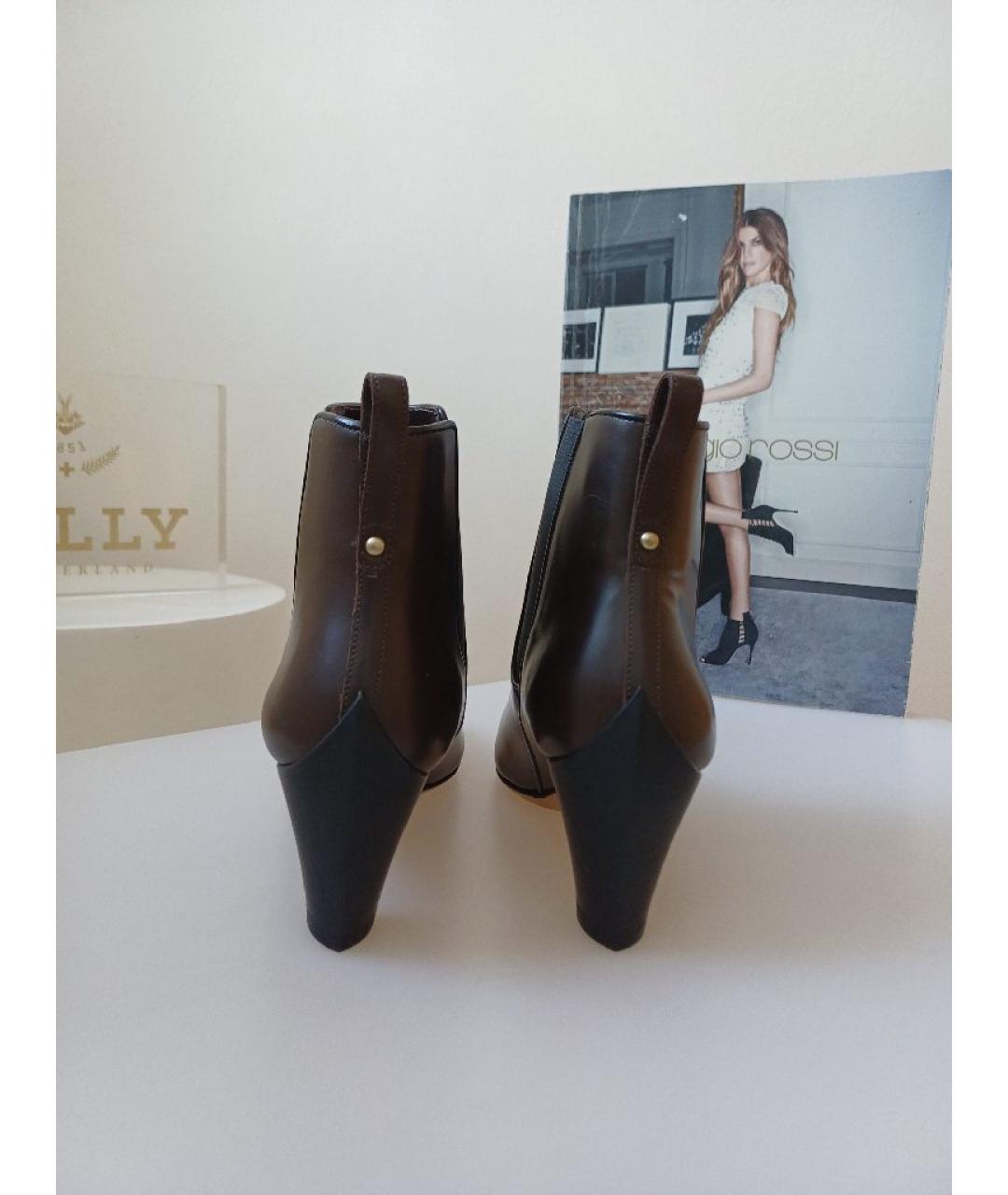 BALLY Коричневые кожаные ботильоны, фото 8