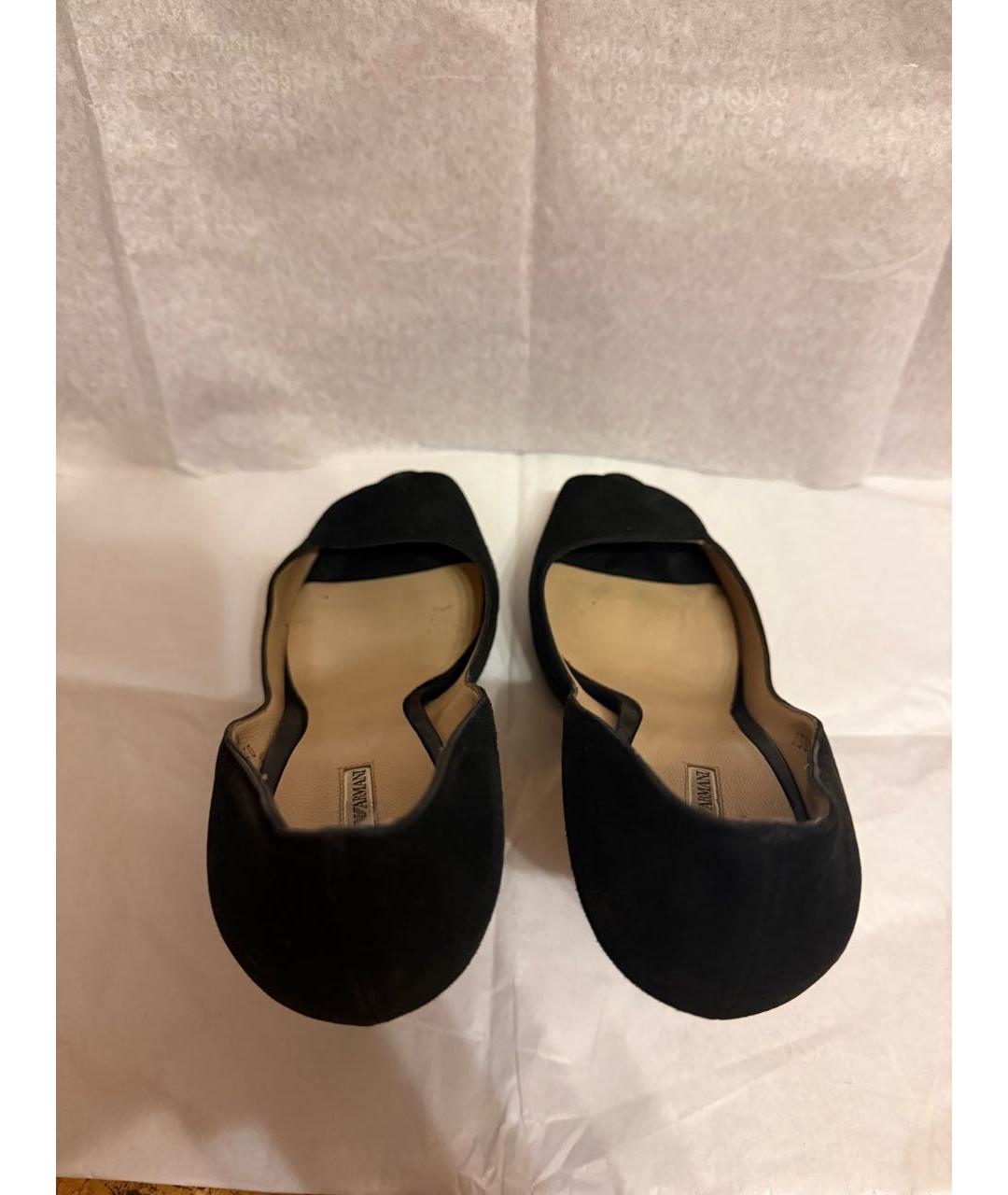 EMPORIO ARMANI Черные замшевые туфли, фото 3