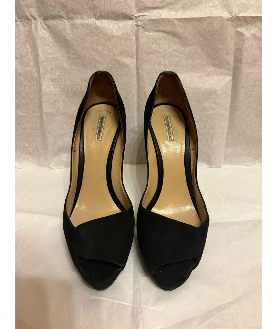 EMPORIO ARMANI Черные замшевые туфли, фото 2