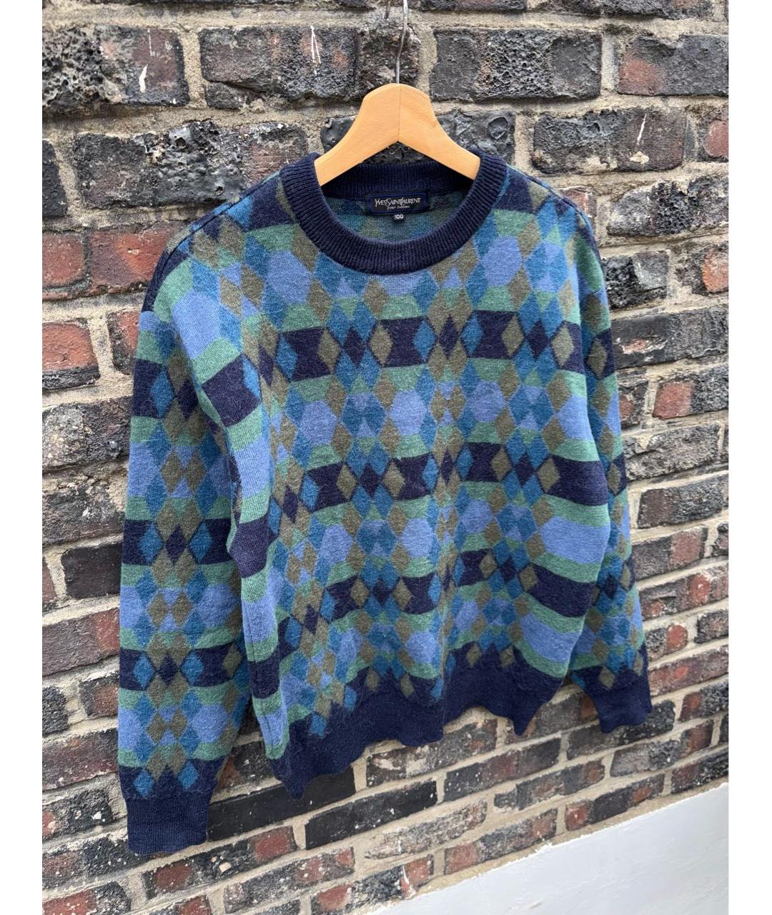 SAINT LAURENT Синий шерстяной джемпер / свитер, фото 5