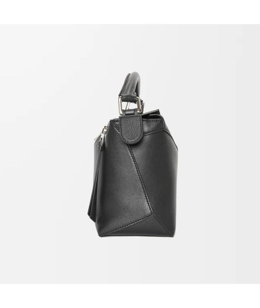 LOEWE Черная кожаная сумка с короткими ручками, фото 5