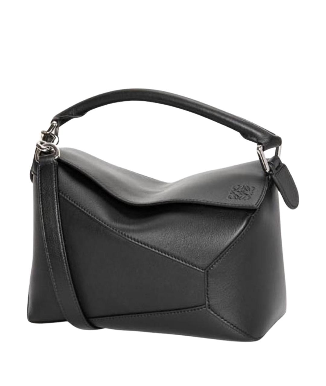 LOEWE Черная кожаная сумка с короткими ручками, фото 1