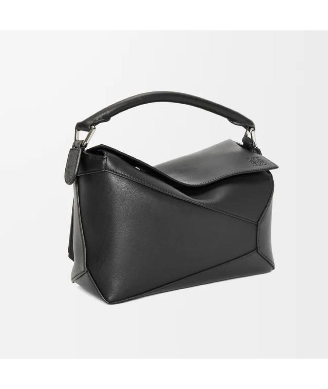 LOEWE Черная кожаная сумка с короткими ручками, фото 4