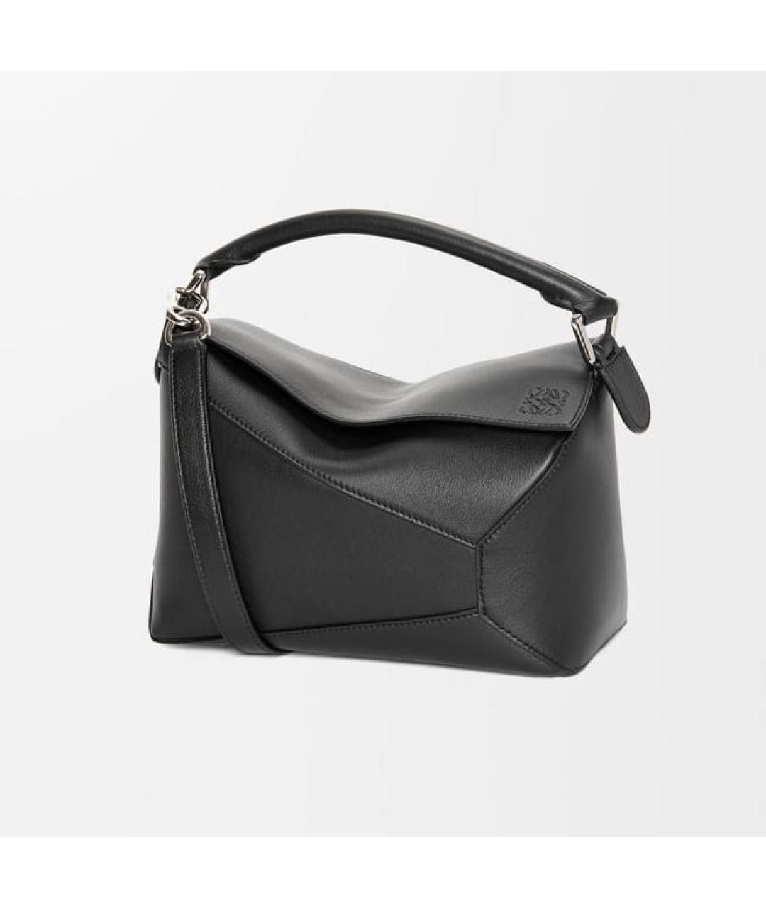 LOEWE Черная кожаная сумка с короткими ручками, фото 6