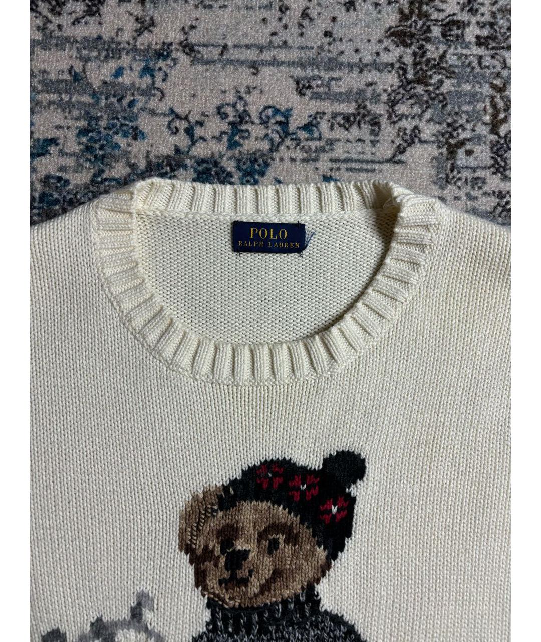 POLO RALPH LAUREN Бежевый хлопковый джемпер / свитер, фото 3