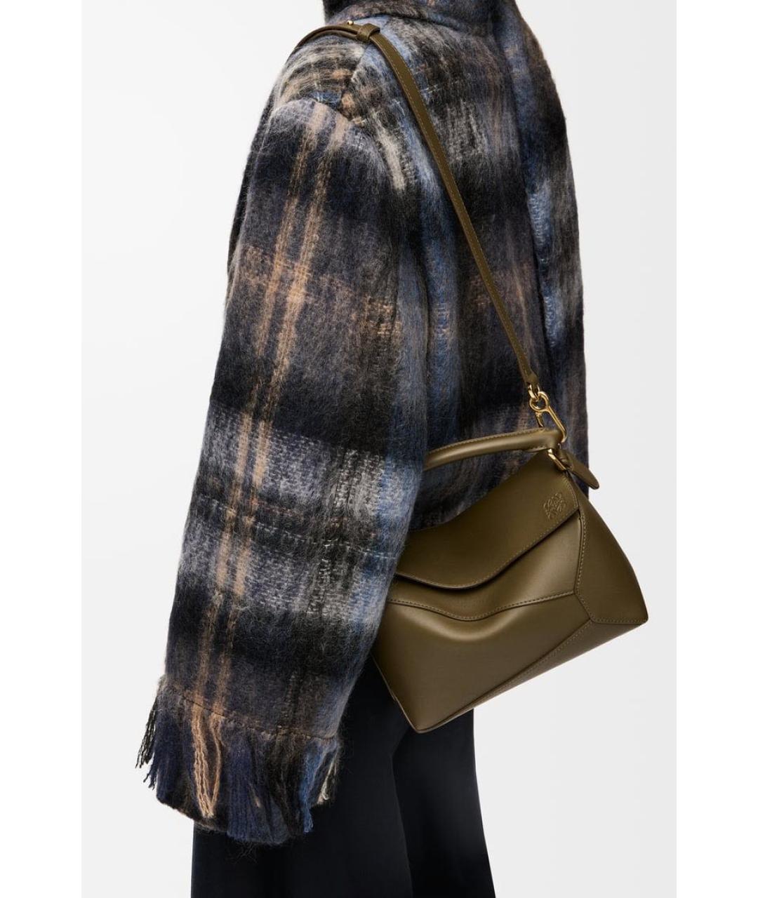 LOEWE Хаки кожаная сумка через плечо, фото 2