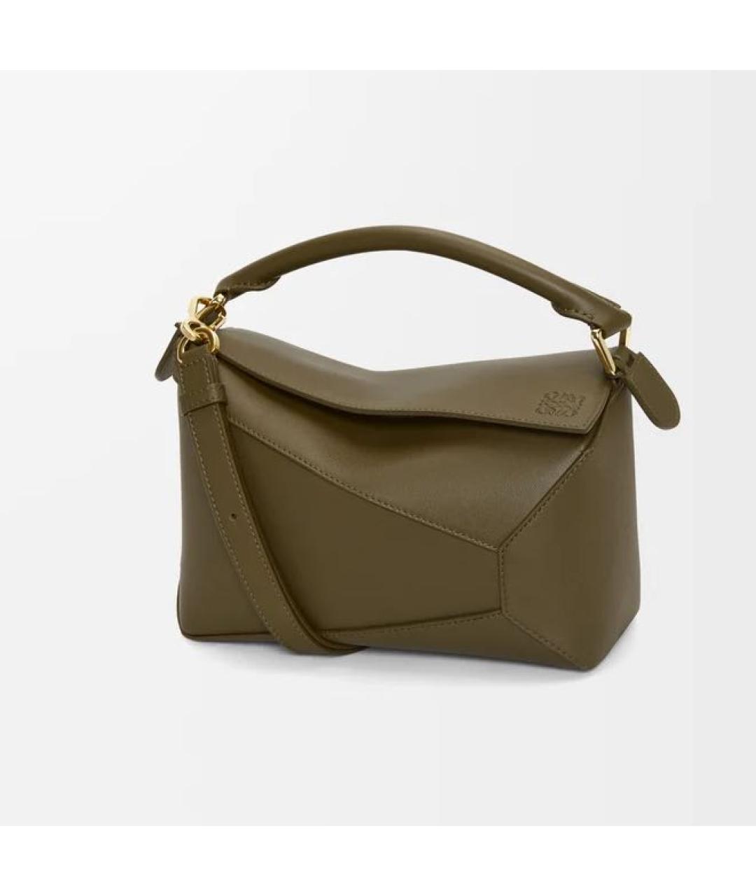 LOEWE Хаки кожаная сумка через плечо, фото 6