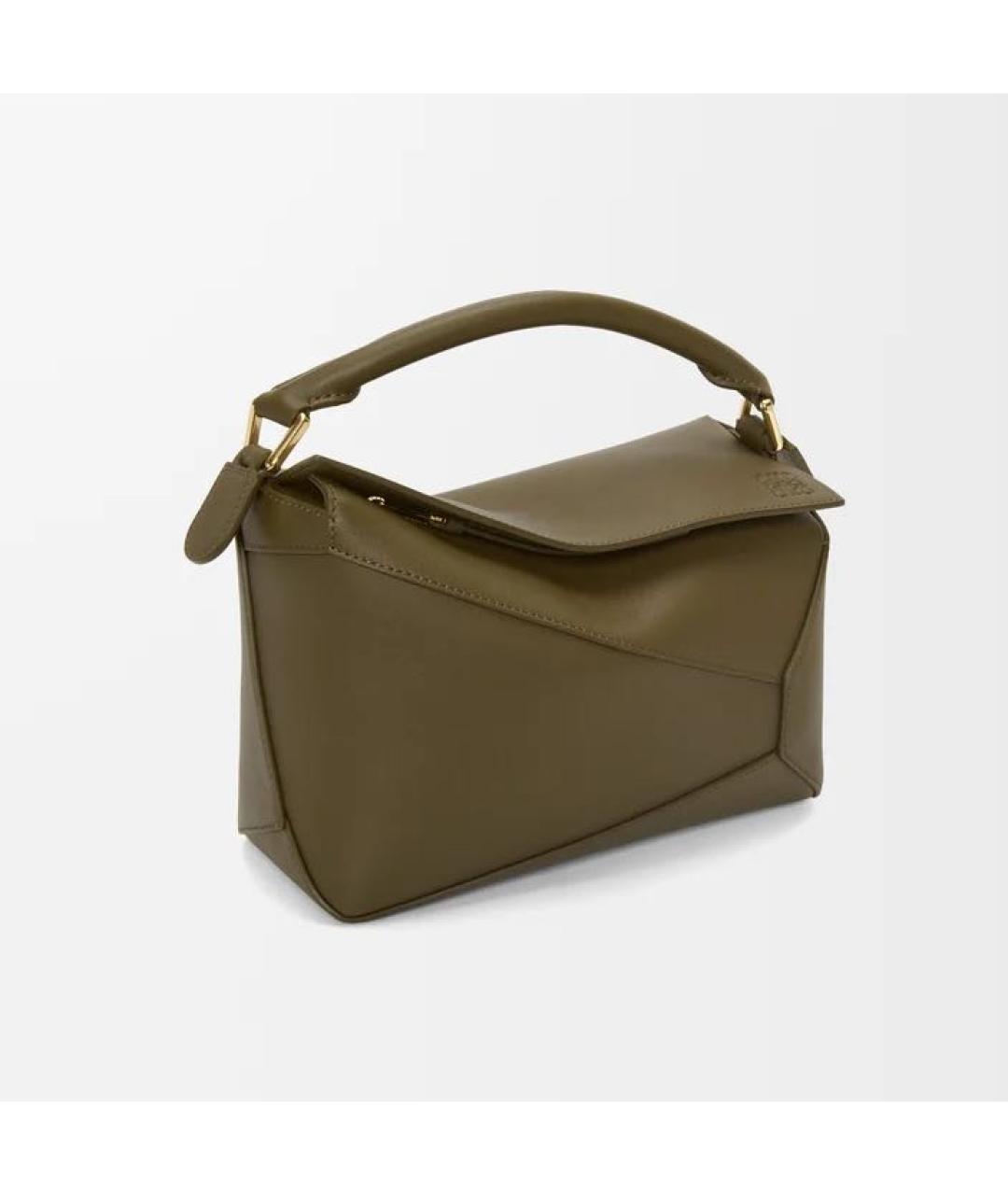 LOEWE Хаки кожаная сумка через плечо, фото 4
