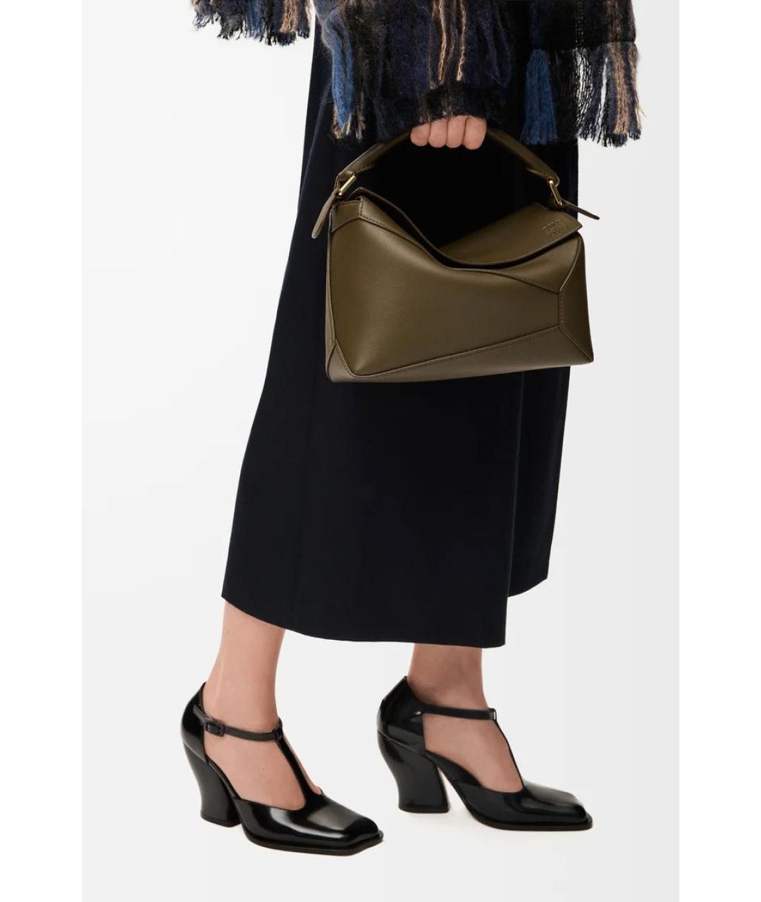 LOEWE Хаки кожаная сумка через плечо, фото 3