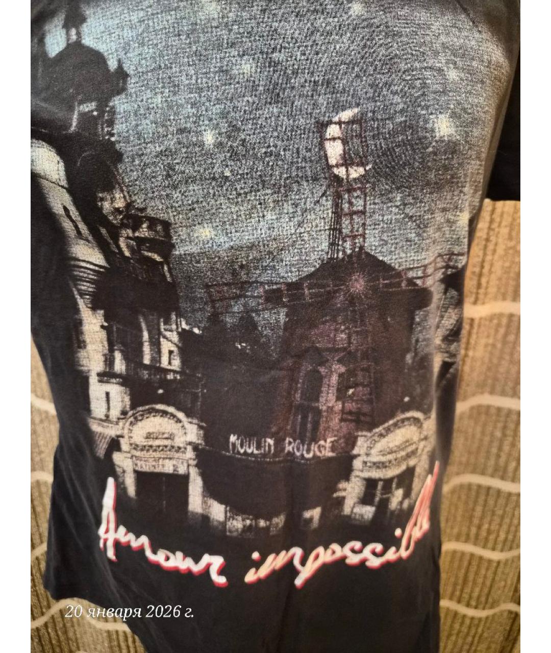 PINKO Черная хлопковая футболка, фото 4