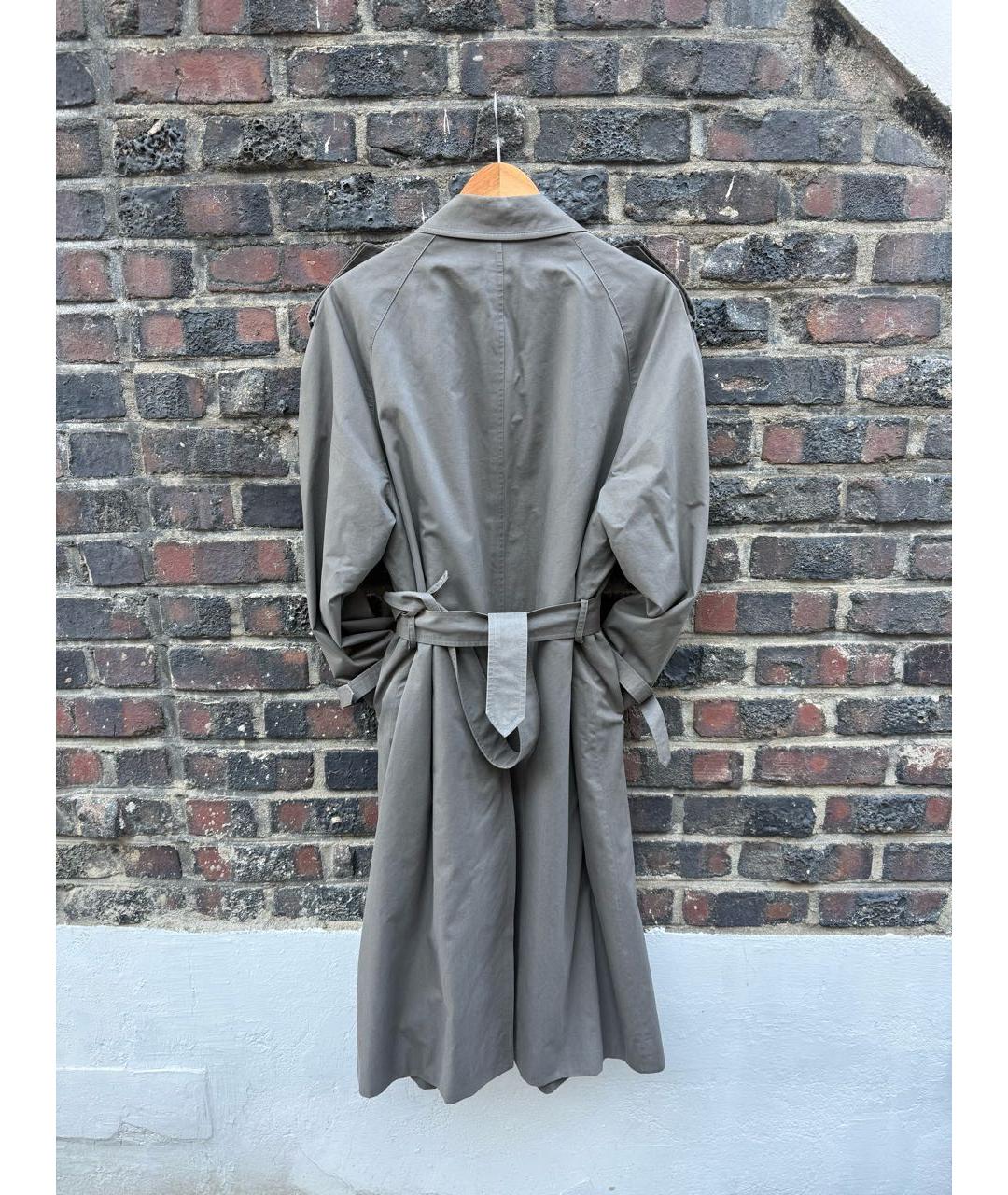 SAINT LAURENT Антрацитовый хлопковый тренч / плащ, фото 6