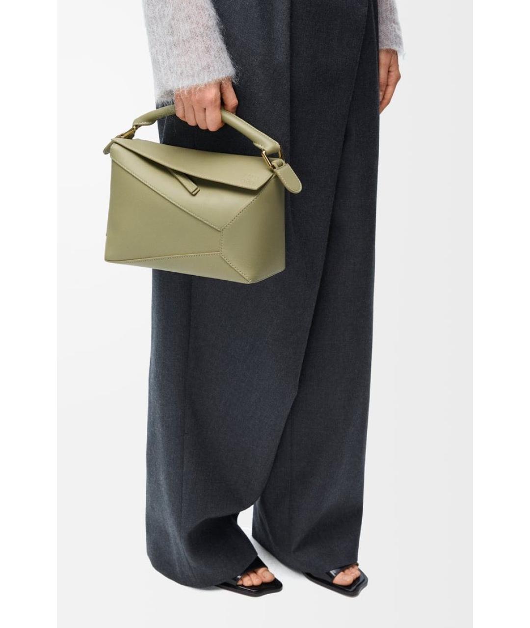 LOEWE Зеленая кожаная сумка через плечо, фото 4