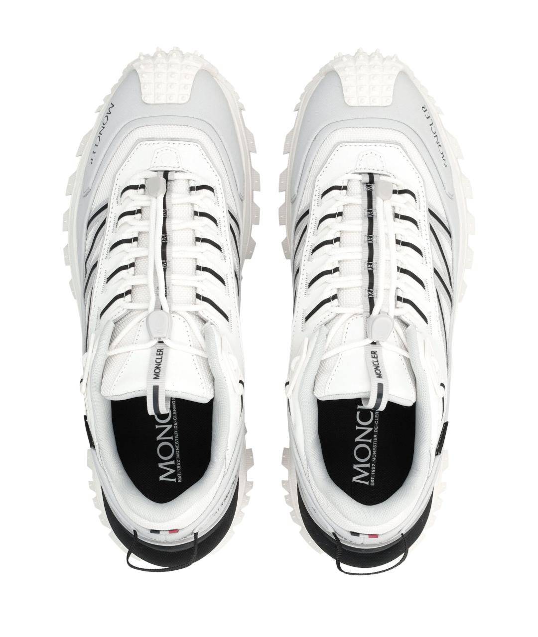 MONCLER Белые синтетические низкие кроссовки / кеды, фото 2