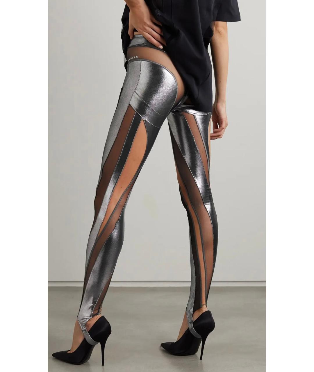 MUGLER Серебряные полиамидовые леггинсы и велосипедки, фото 5