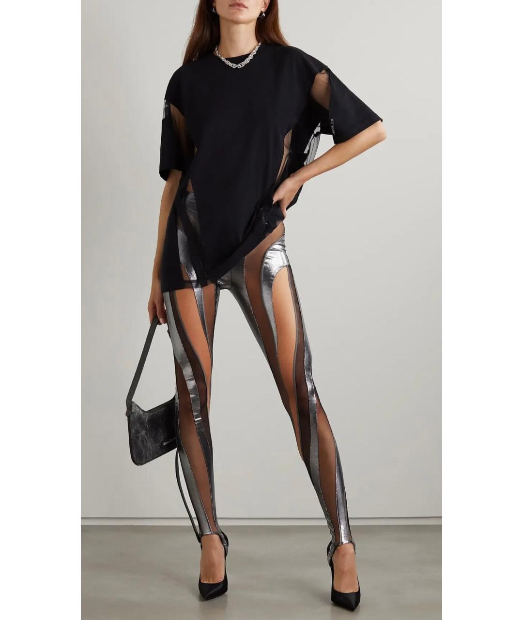 MUGLER Серебряные полиамидовые леггинсы и велосипедки, фото 4