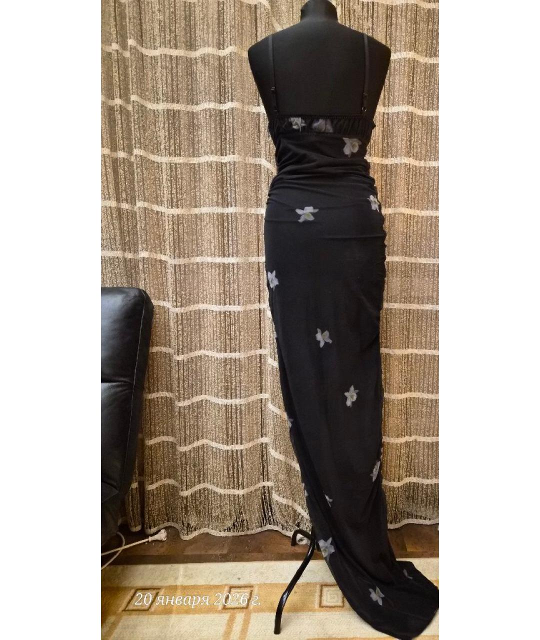 PINKO Черное полиэстеровое коктейльное платье, фото 6