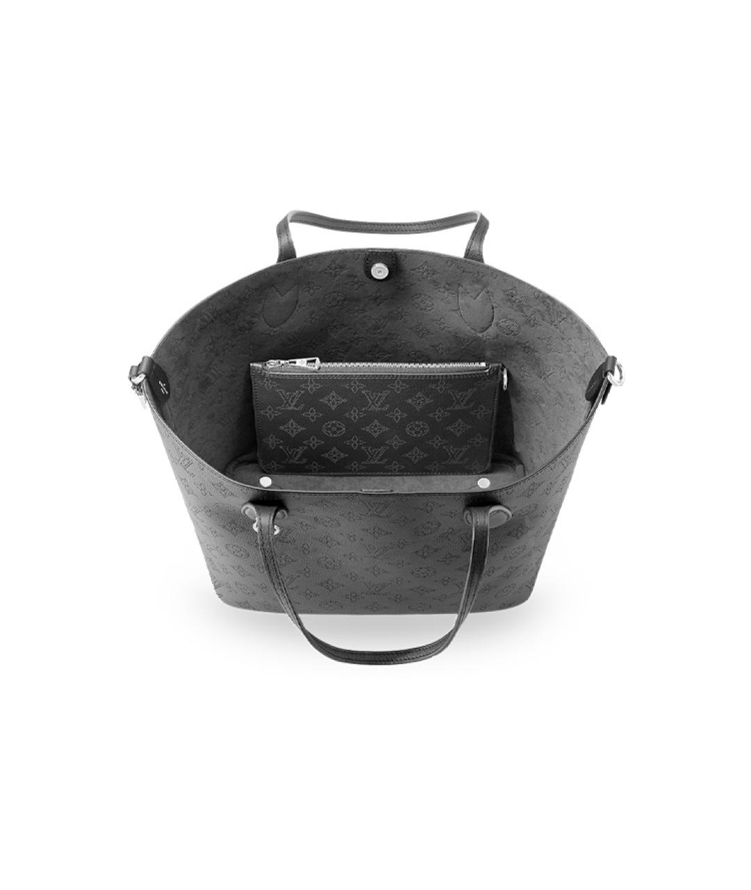 LOUIS VUITTON Черная кожаная сумка тоут, фото 3