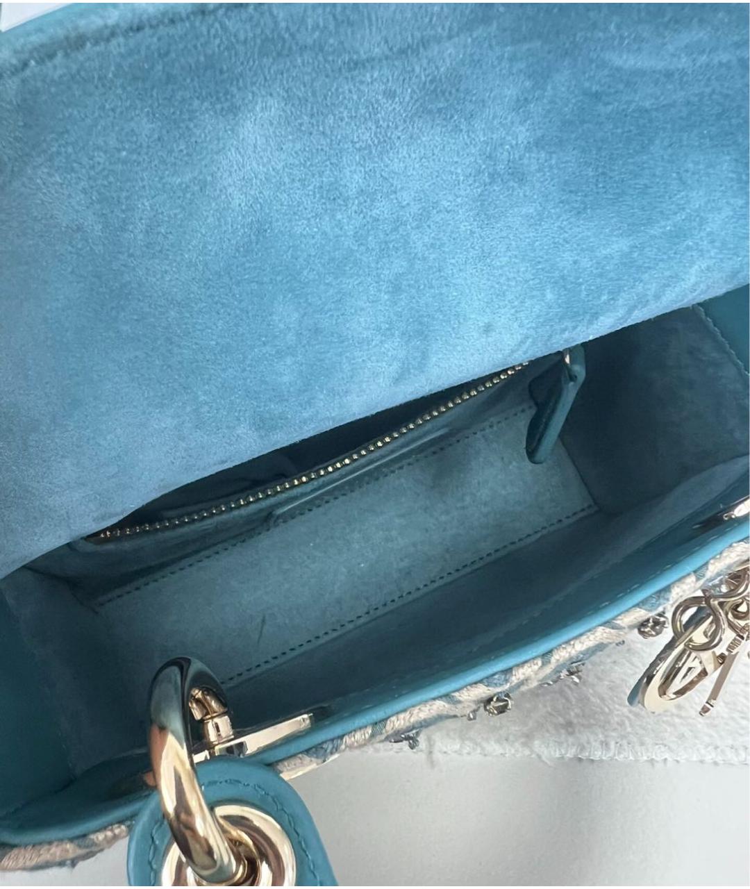 CHRISTIAN DIOR Бирюзовая сумка с короткими ручками, фото 8