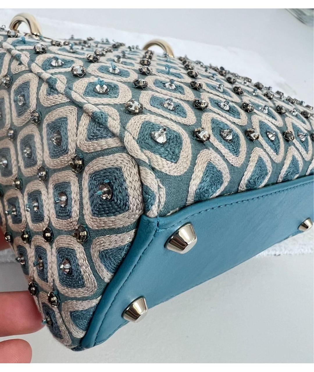 CHRISTIAN DIOR Бирюзовая сумка с короткими ручками, фото 7