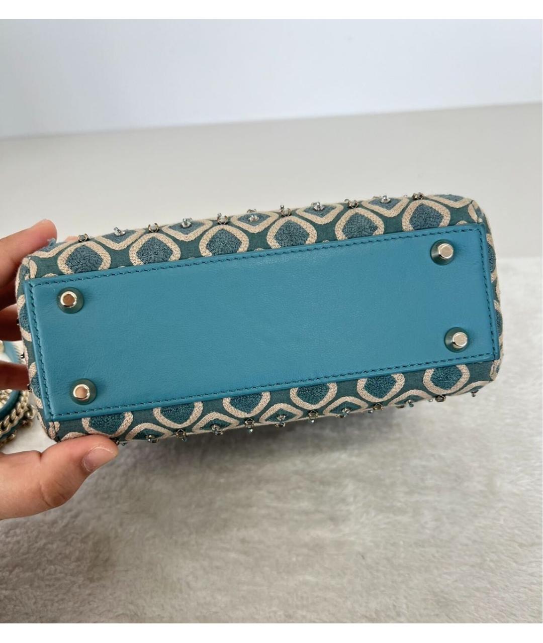 CHRISTIAN DIOR Бирюзовая сумка с короткими ручками, фото 6