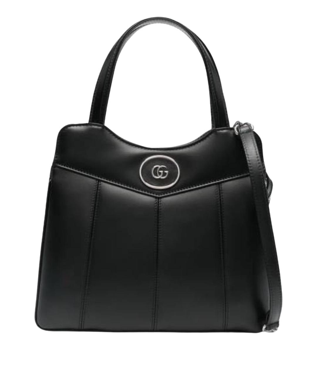 GUCCI Черная кожаная сумка тоут, фото 1