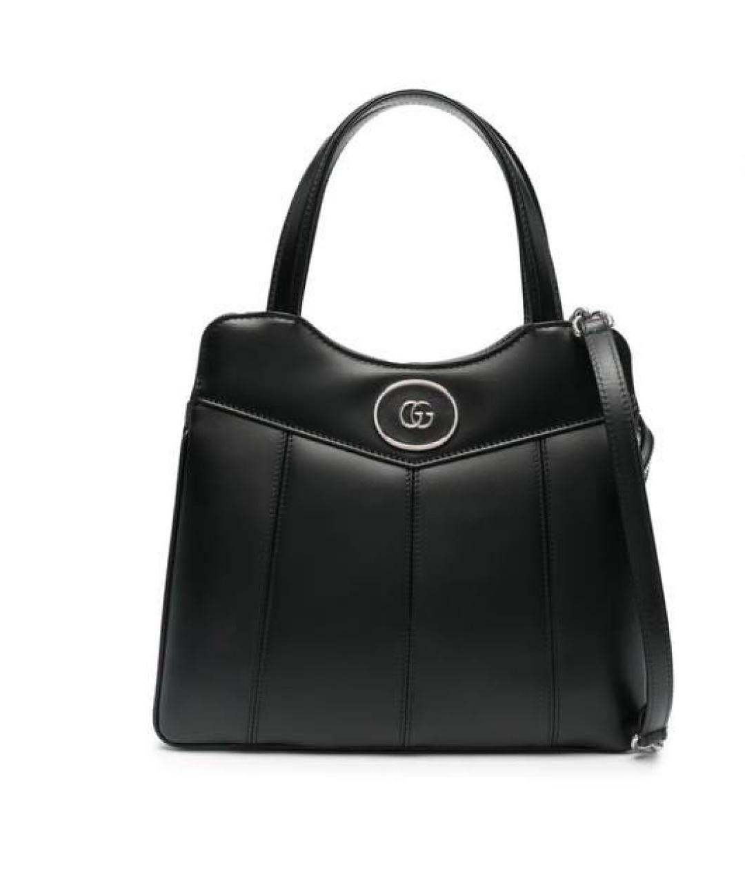 GUCCI Черная кожаная сумка тоут, фото 8