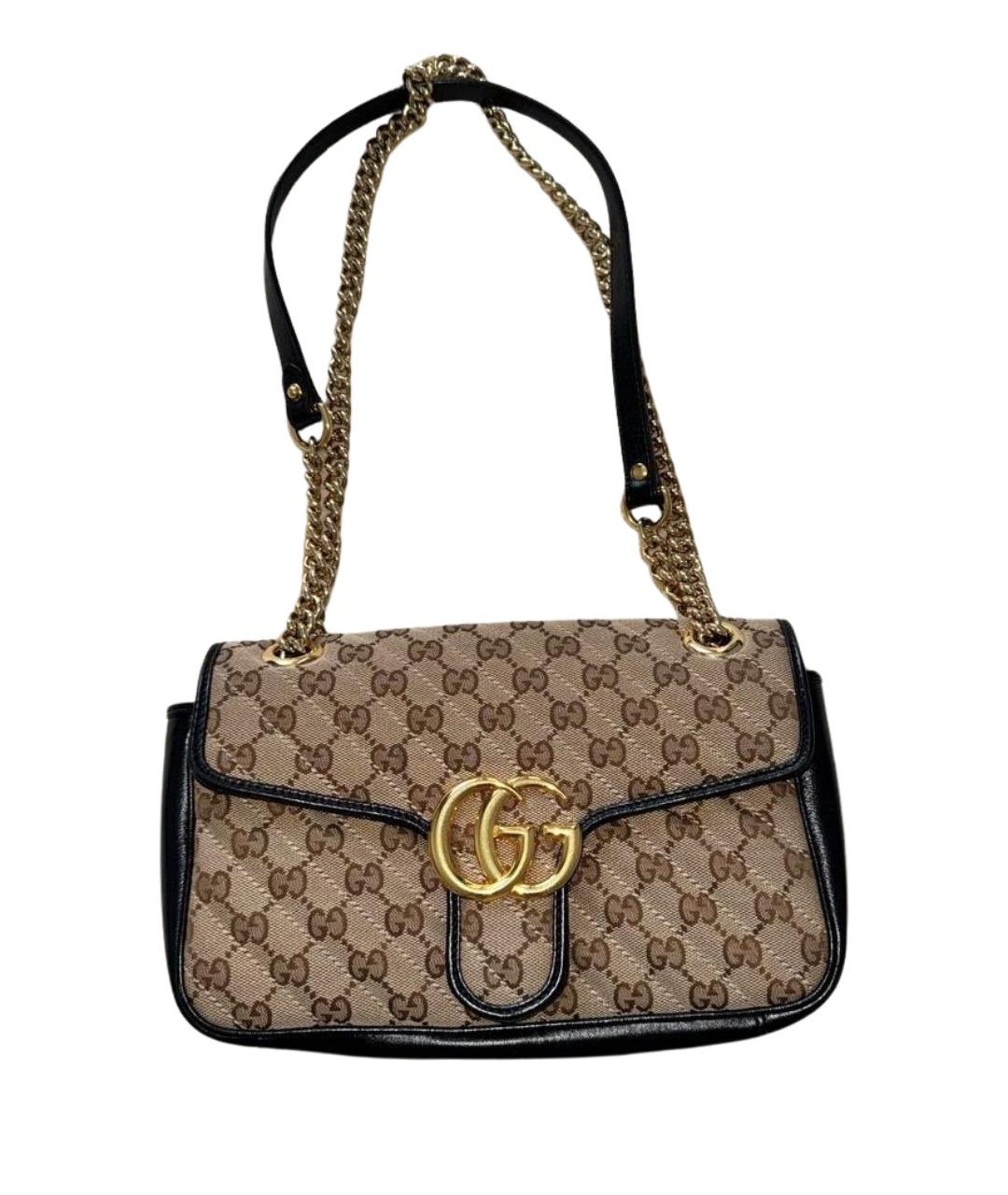 GUCCI Коричневая тканевая сумка через плечо, фото 1