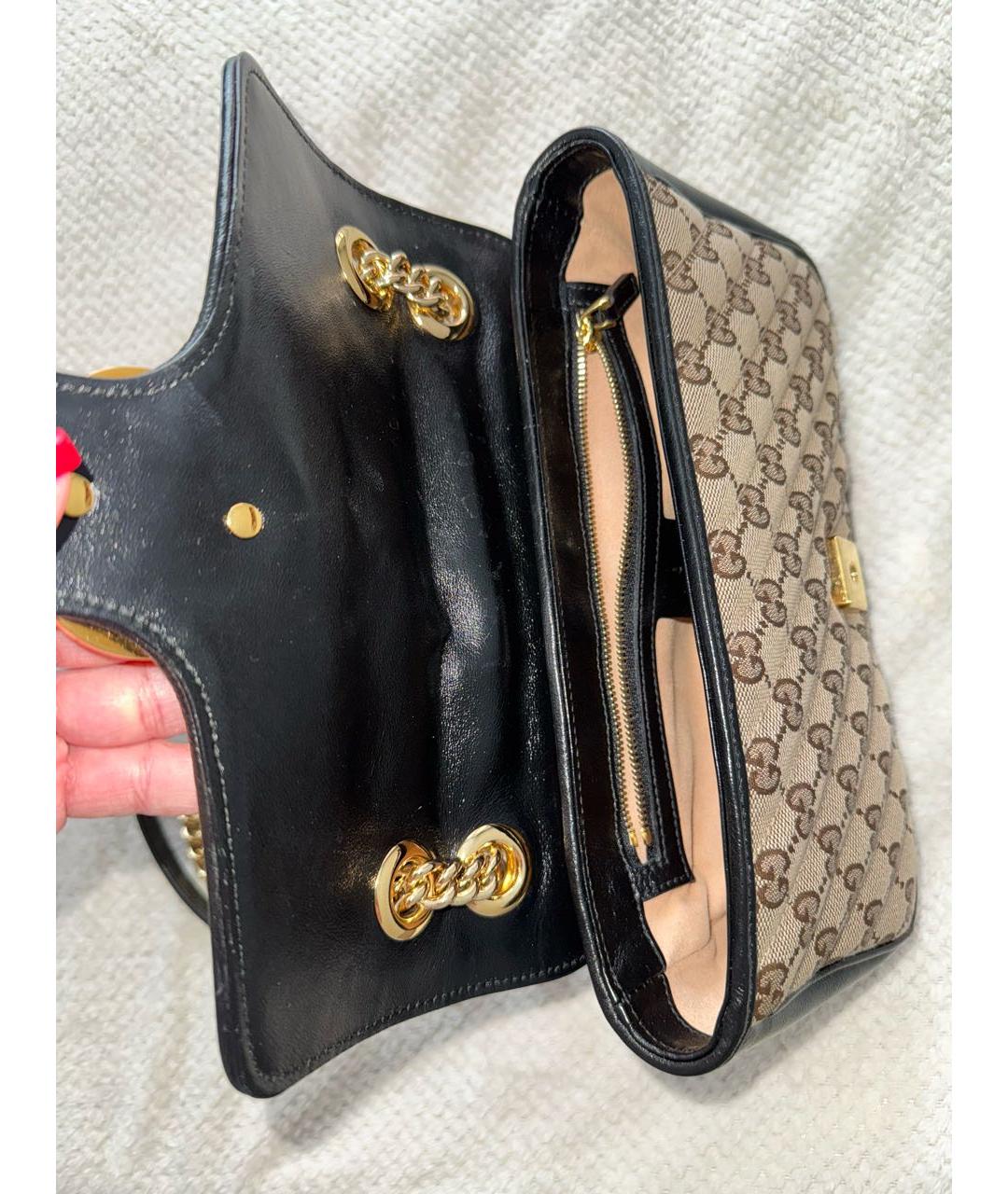 GUCCI Коричневая тканевая сумка через плечо, фото 4