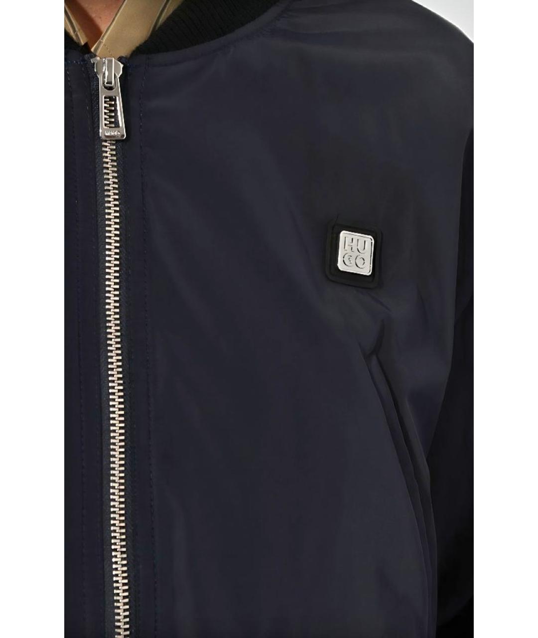 HUGO Темно-синяя полиэстеровая куртка, фото 2