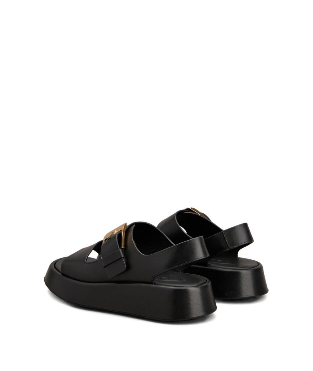 TOD'S Черные кожаные босоножки, фото 3