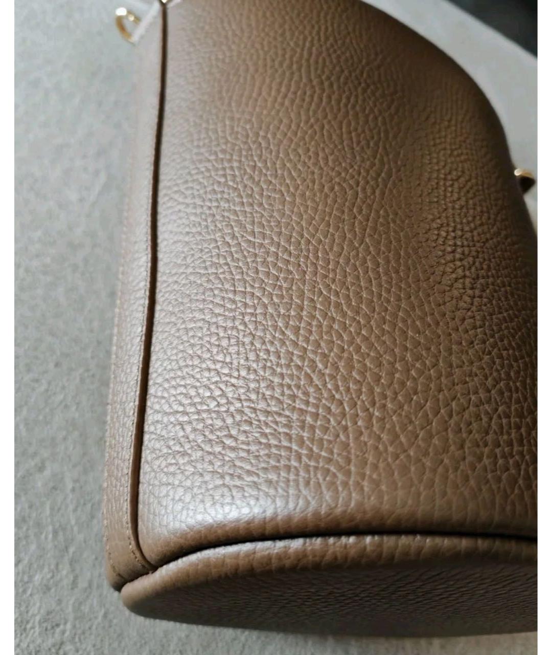 BURBERRY Коричневая кожаная сумка через плечо, фото 7