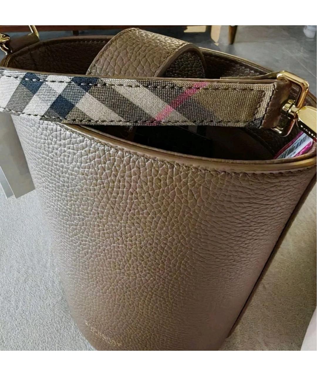 BURBERRY Коричневая кожаная сумка через плечо, фото 6