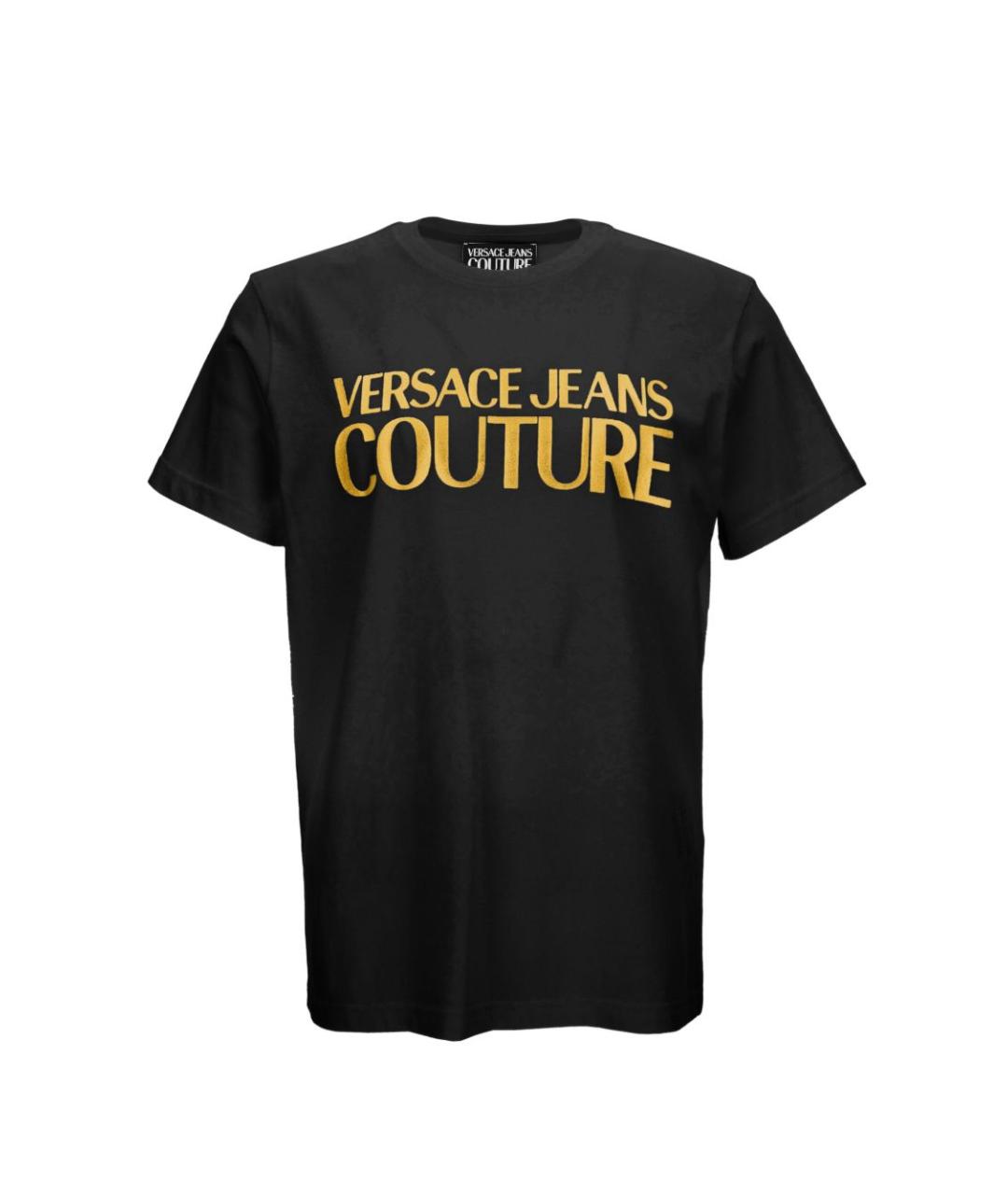 VERSACE JEANS COUTURE Черная хлопковая футболка, фото 1