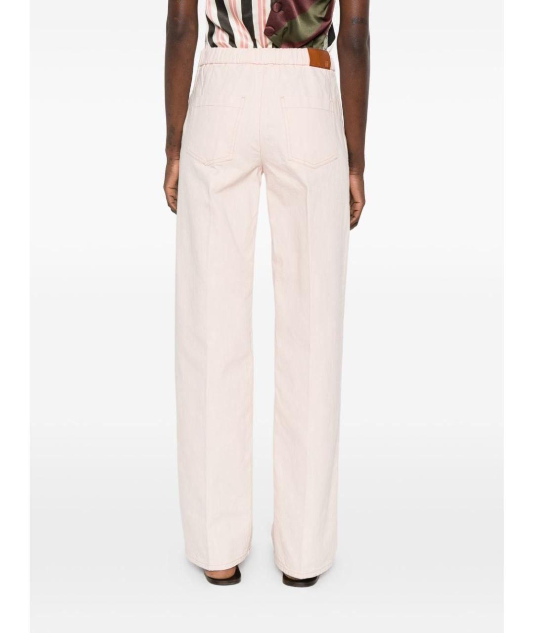 FORTE FORTE Розовые хлопковые прямые брюки, фото 5