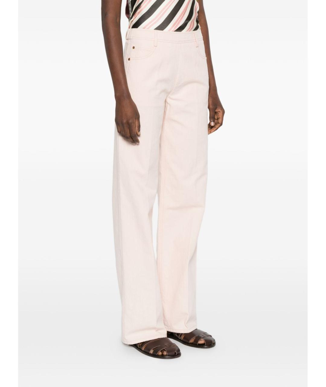 FORTE FORTE Розовые хлопковые прямые брюки, фото 4