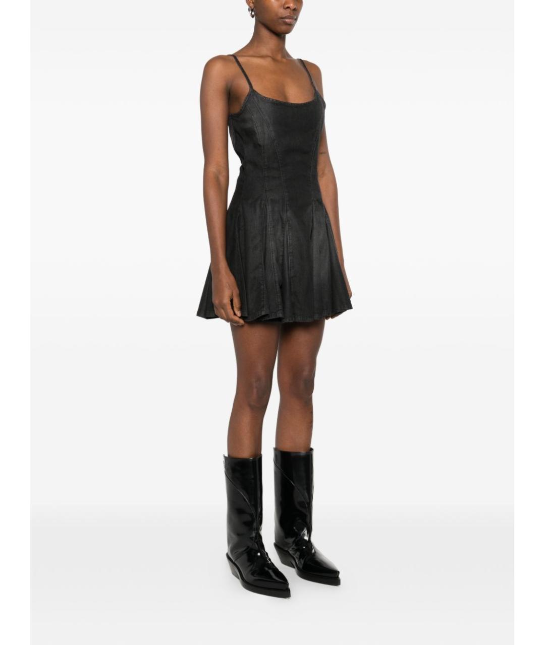 DIESEL Черное хлопковое коктейльное платье, фото 2
