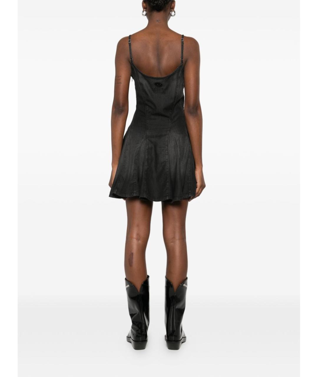 DIESEL Черное хлопковое коктейльное платье, фото 4