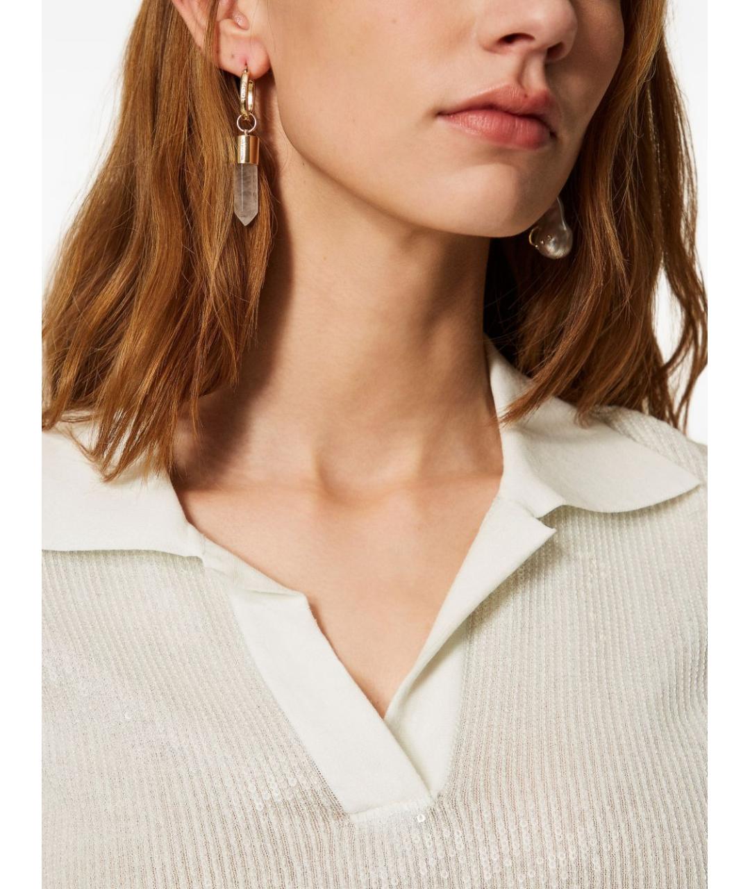 TWIN-SET Белая хлопковая футболка, фото 3