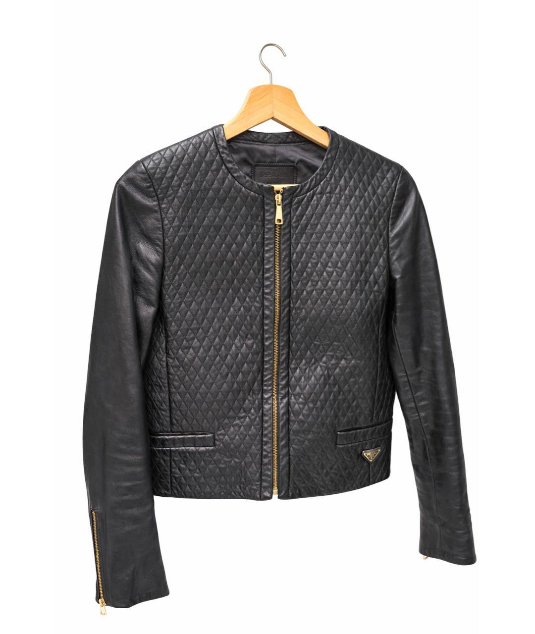 PRADA Черная кожаная куртка, фото 9