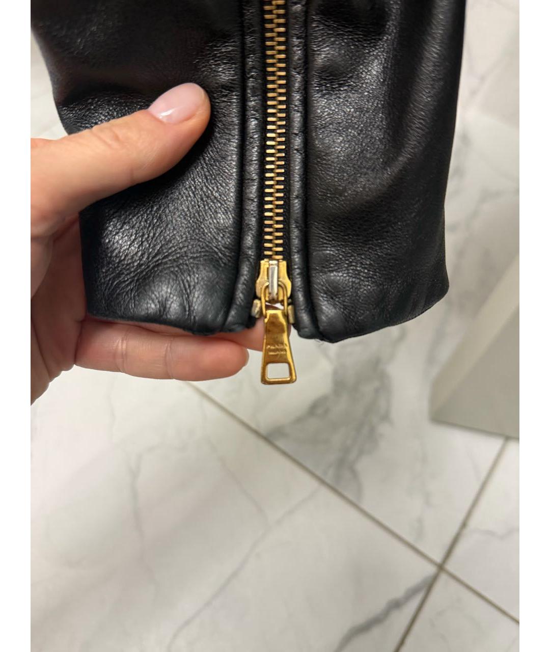 PRADA Черная кожаная куртка, фото 6